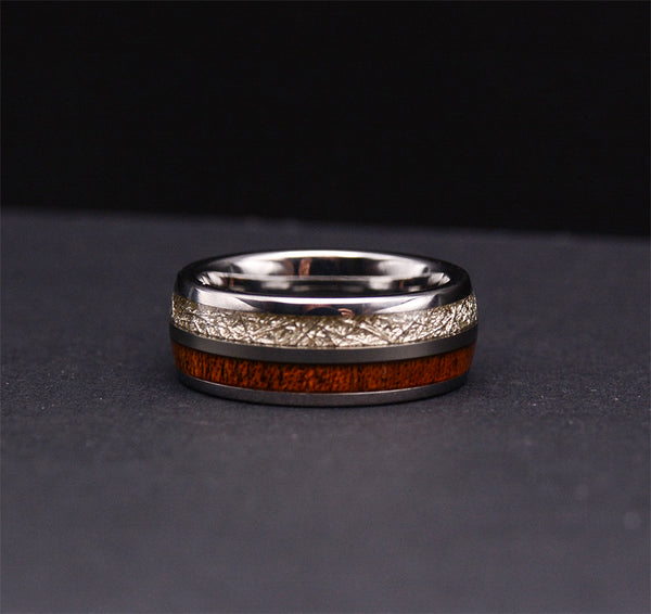 Men's Wood Inlay Tungsten Carbine Wedding Bands