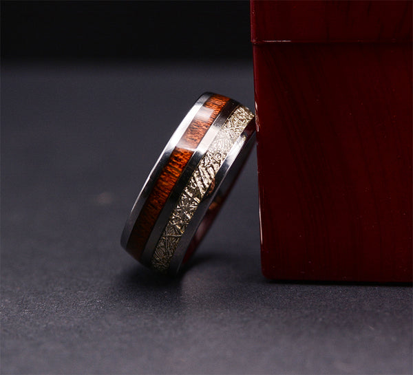 Men's Wood Inlay Tungsten Carbine Wedding Bands