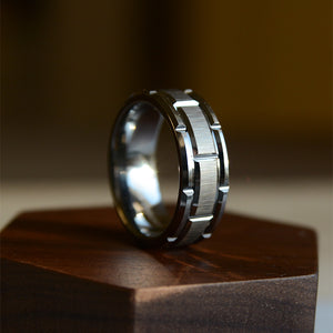 8mm Tungsten Wedding Band For Men In Silver Color | Urban Designer