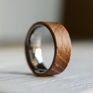 Wooden Rings For Men Tungsten Carbide Wedding Ring With Oak Wood Inlay | Urban Designer