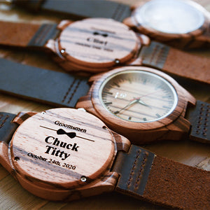 Groomsmen Watches - Engraved Wood Watches For Groomsmen I Urban Designer