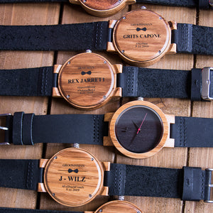 Best Groomsmen Gifts - Engraved Minimalist Groomsmen Watches Leather Band | Shop Groomsmen Gifts Online
