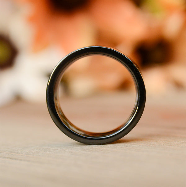 8mm Double Koa Wood Inlay Tungsten Wedding Bands For Men