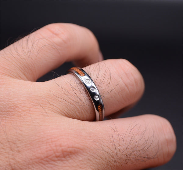 Forest Spark Diamond Wood Ring