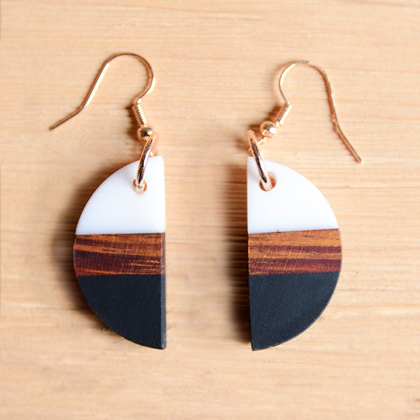 UD Women's Color-block Unique Wooden Earrings