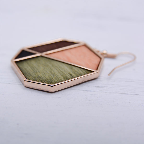 Geometric Wooden Earrings: Minimalist Style Statements for Women