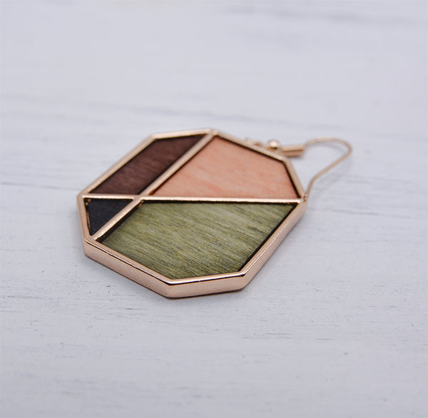Geometric Wooden Earrings: Minimalist Style Statements for Women