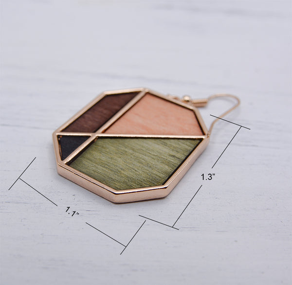 Geometric Wooden Earrings: Minimalist Style Statements for Women