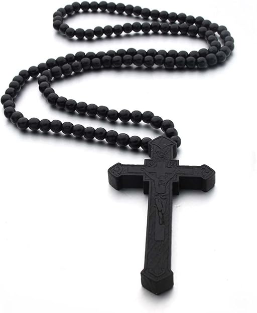 To Express Your Faith: Large Wood Cross Necklace for Men with Jesus Christ Pendant