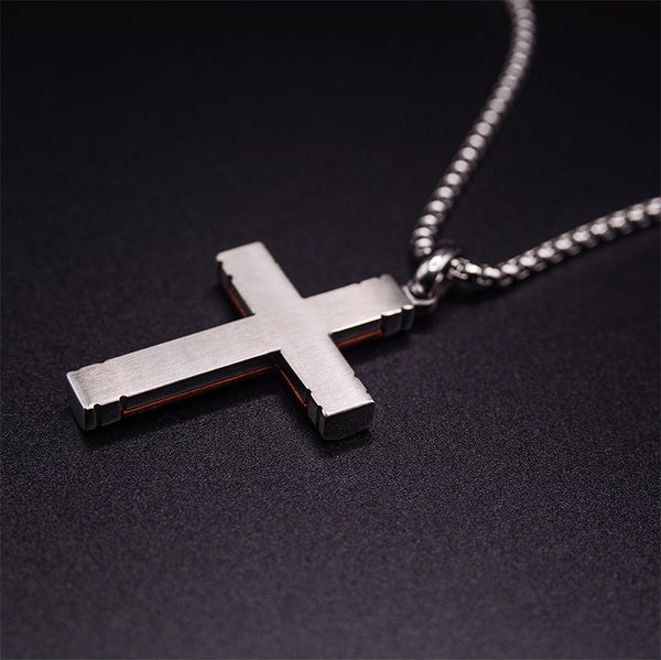 Stylish Symbol of Faith Rosewood Cross Necklace For Men